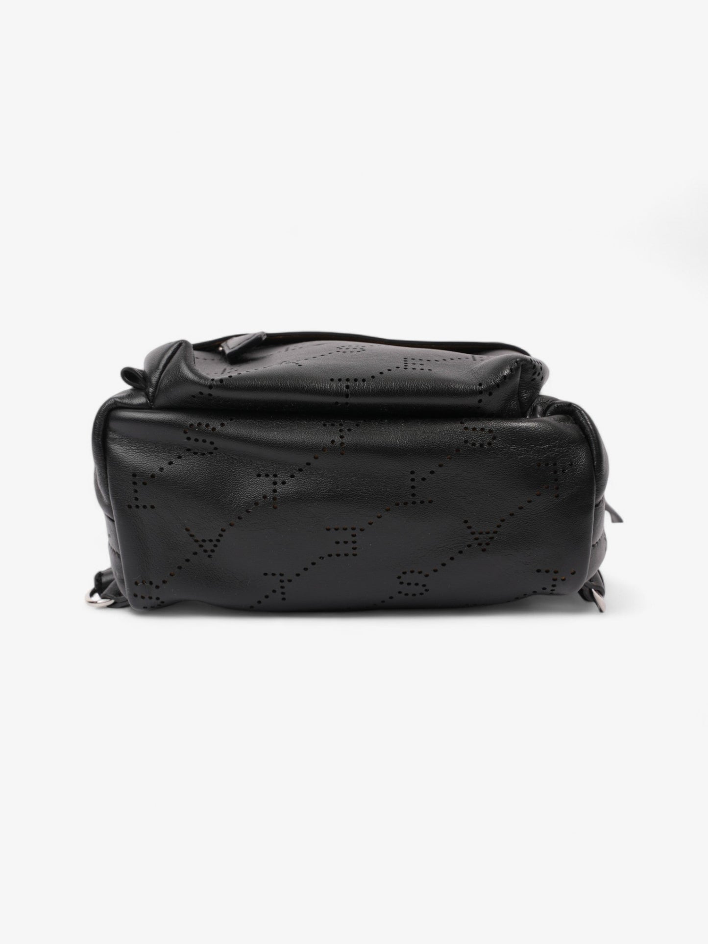 Stella McCartney Logo Embossed Backpack Black Vegan Leather Mini