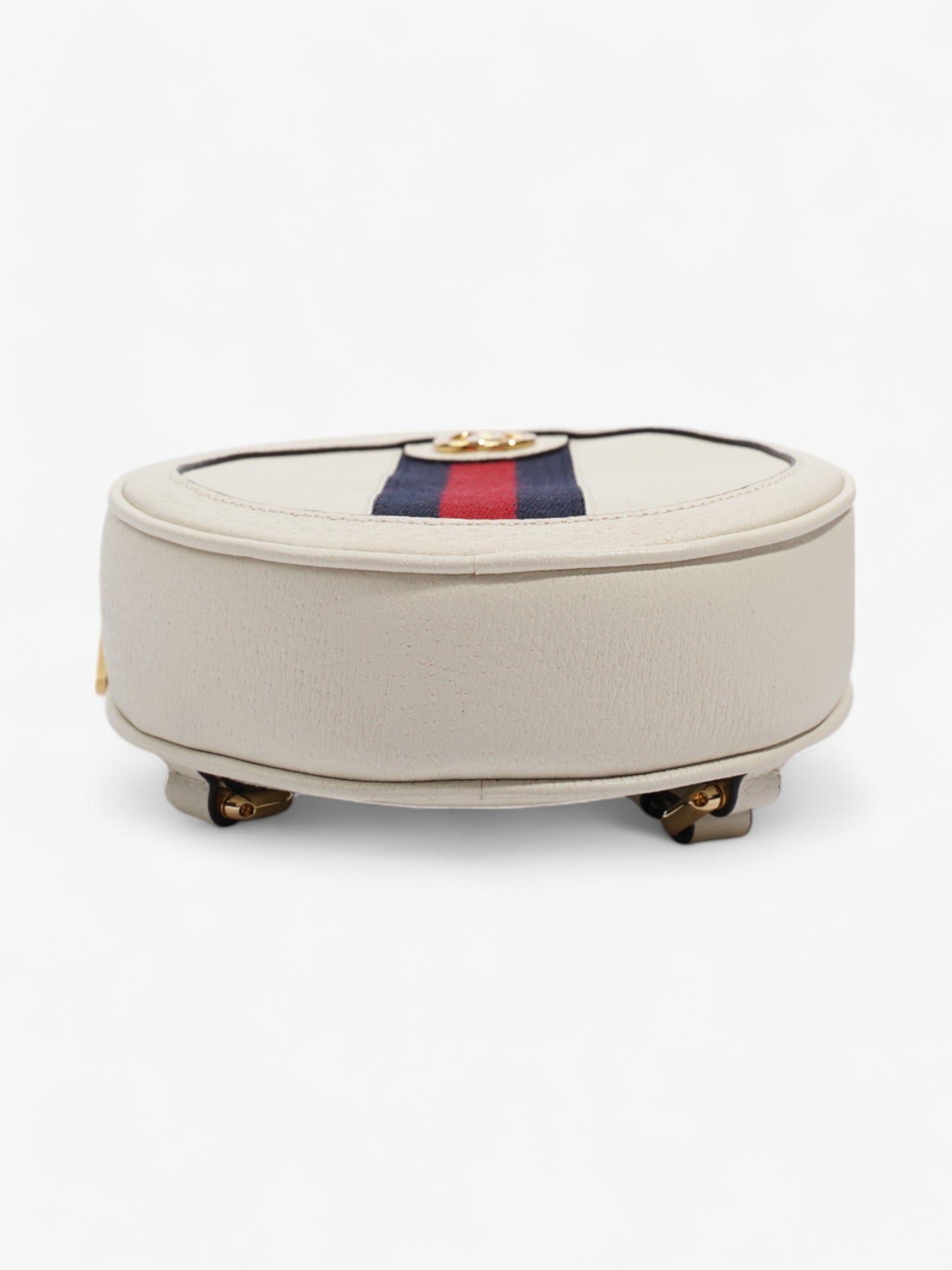Gucci Ophidia Round Backpack White / Navy Blue / Red Leather Mini