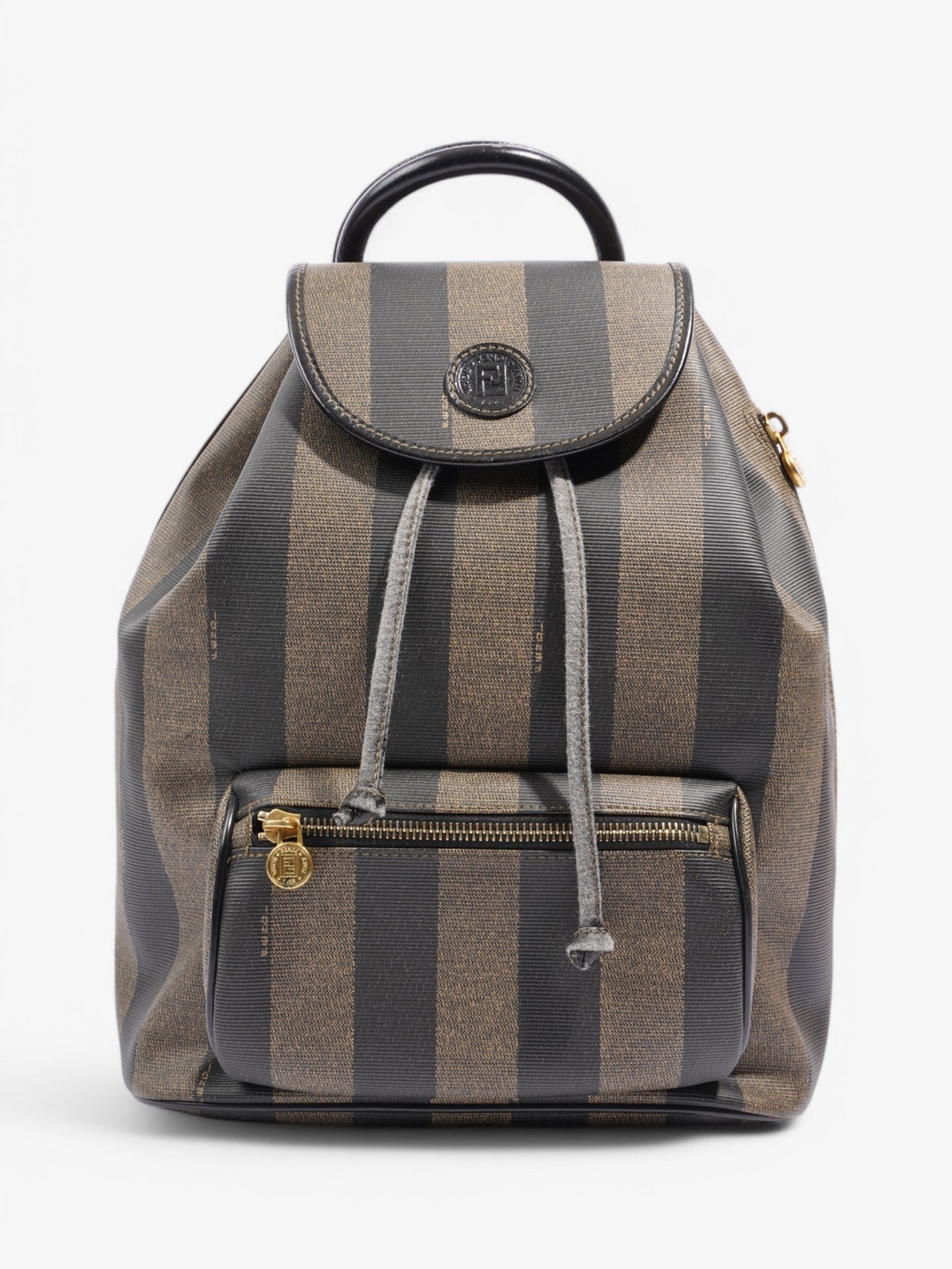 Fendi Backpack Brown / Black Coated Canvas