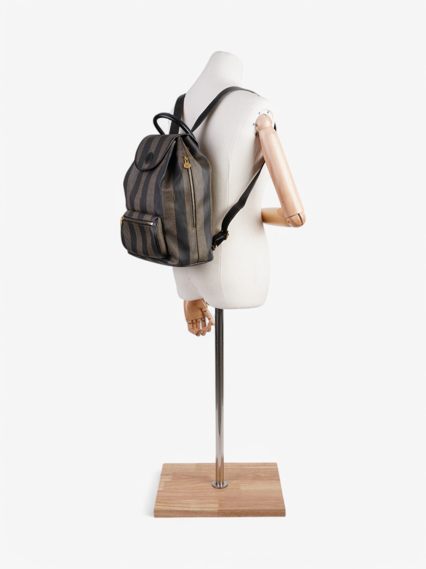 Fendi Backpack Brown / Black Coated Canvas