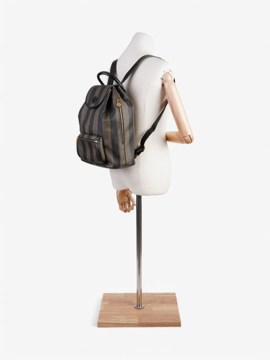 Fendi Backpack Brown / Black Coated Canvas