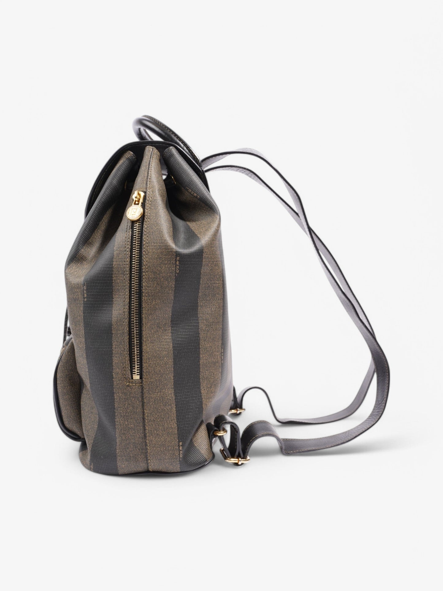 Fendi Backpack Brown / Black Coated Canvas