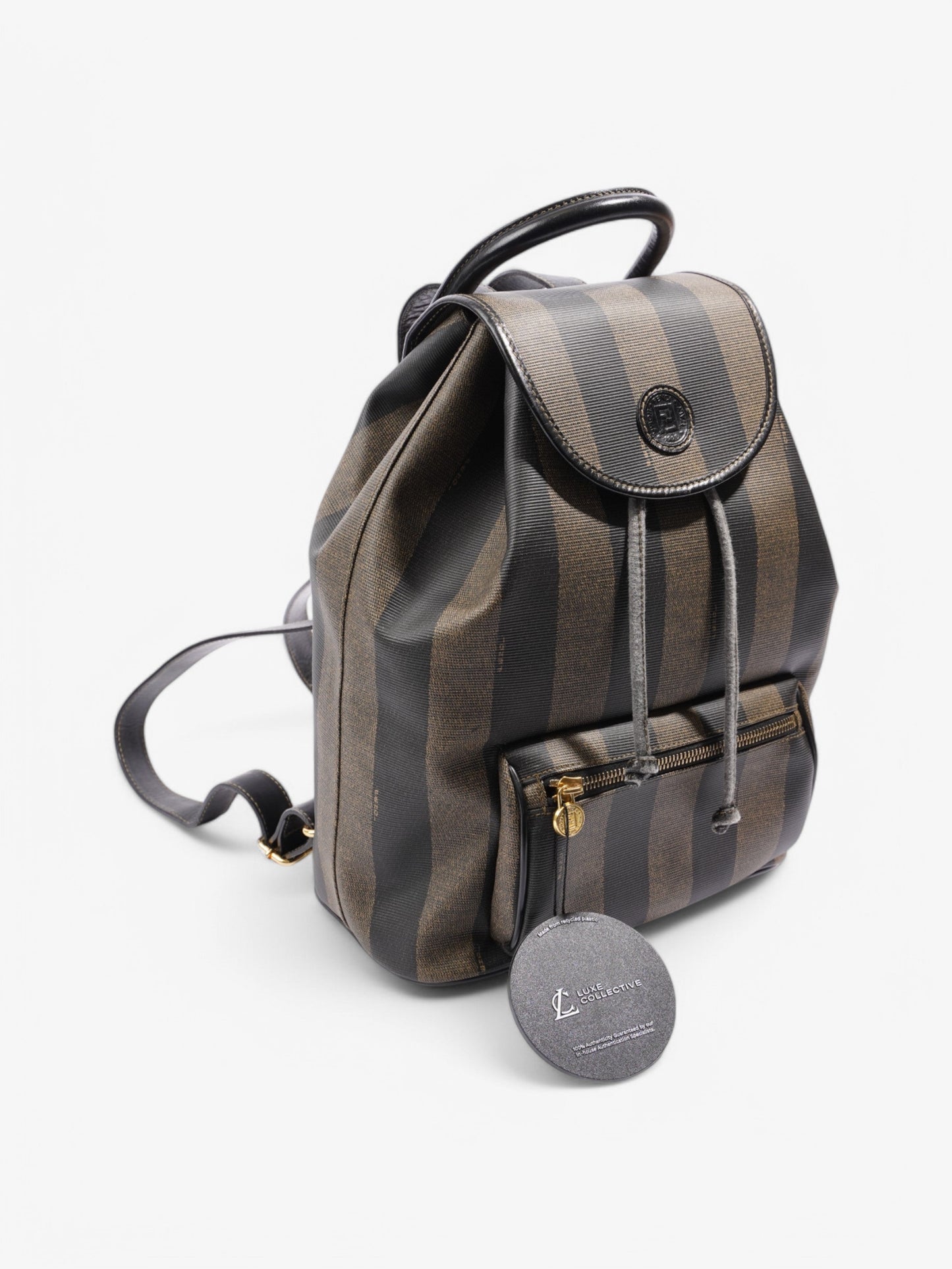 Fendi Backpack Brown / Black Coated Canvas