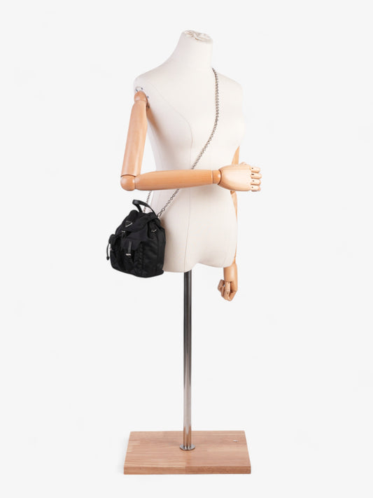 Prada Vela Backpack Black Nylon Mini