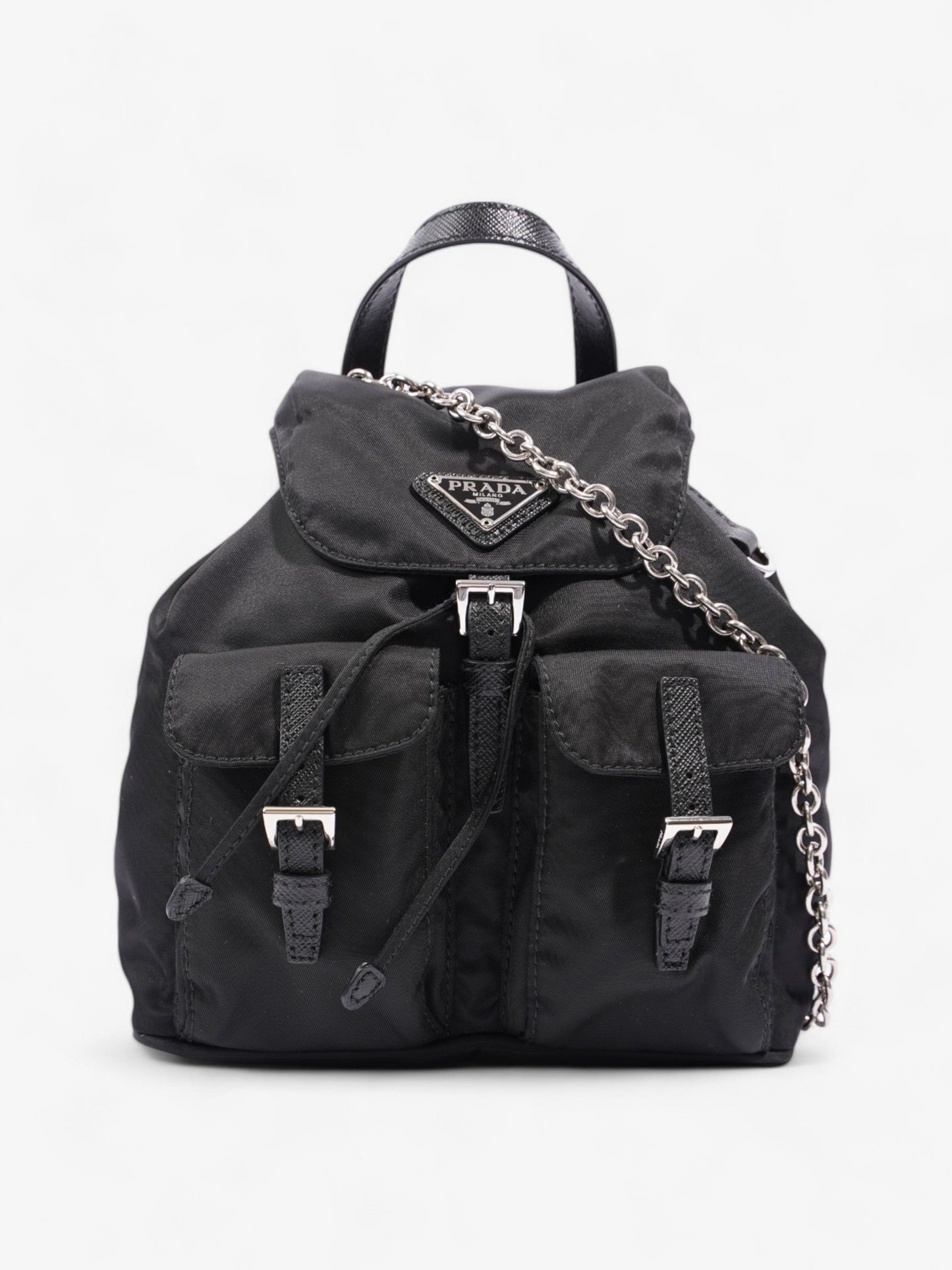Prada Vela Backpack Black Nylon Mini