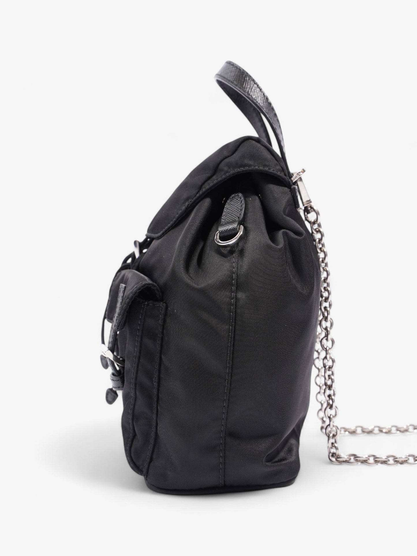 Prada Vela Backpack Black Nylon Mini
