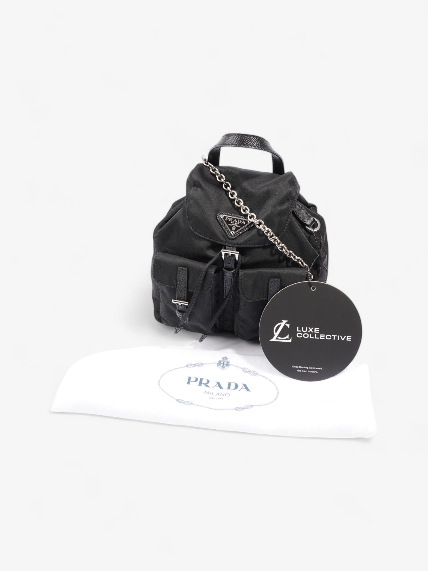 Prada Vela Backpack Black Nylon Mini