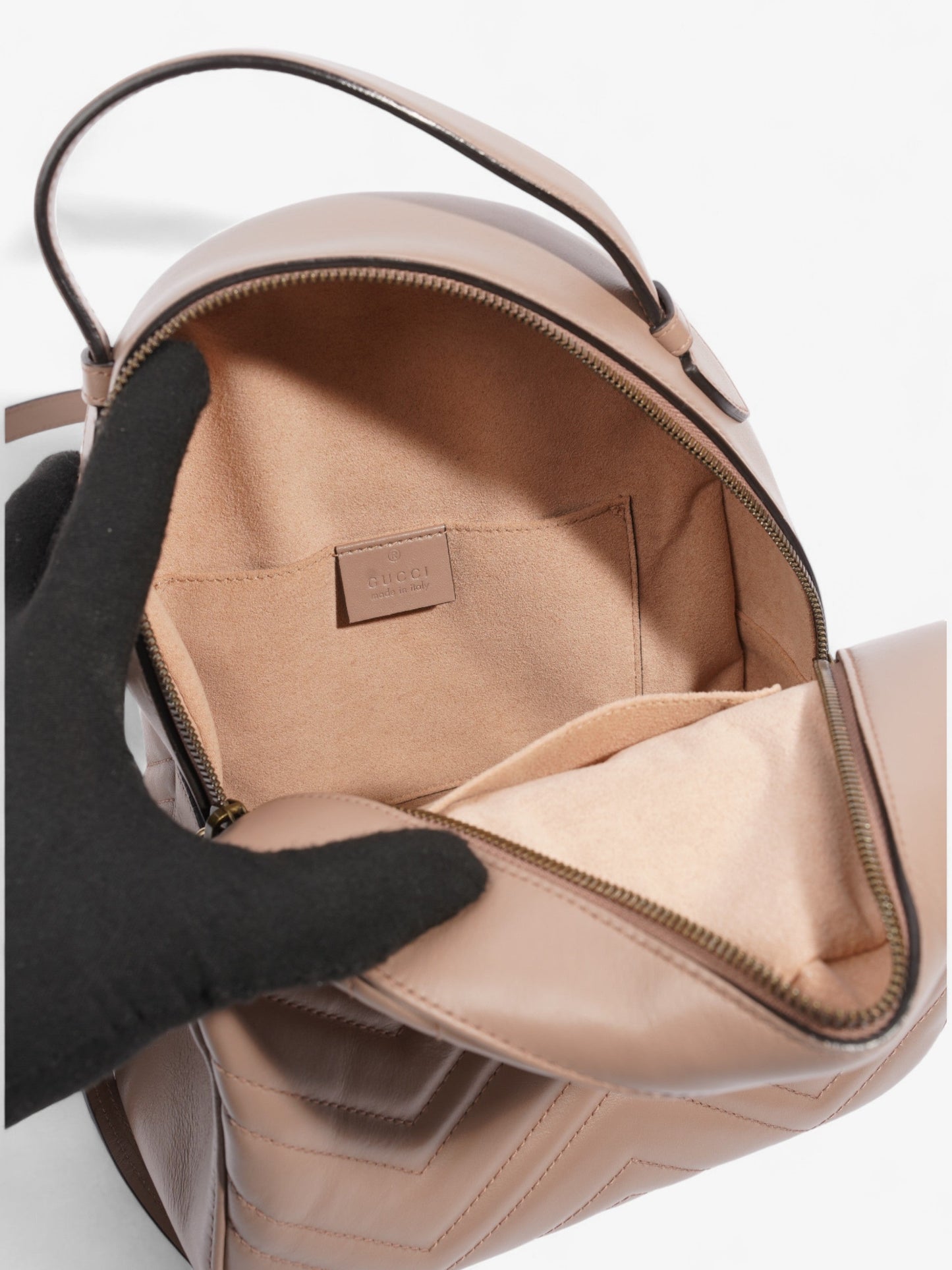 Gucci GG Marmont Backpack Dusty Pink Matelasse Leather
