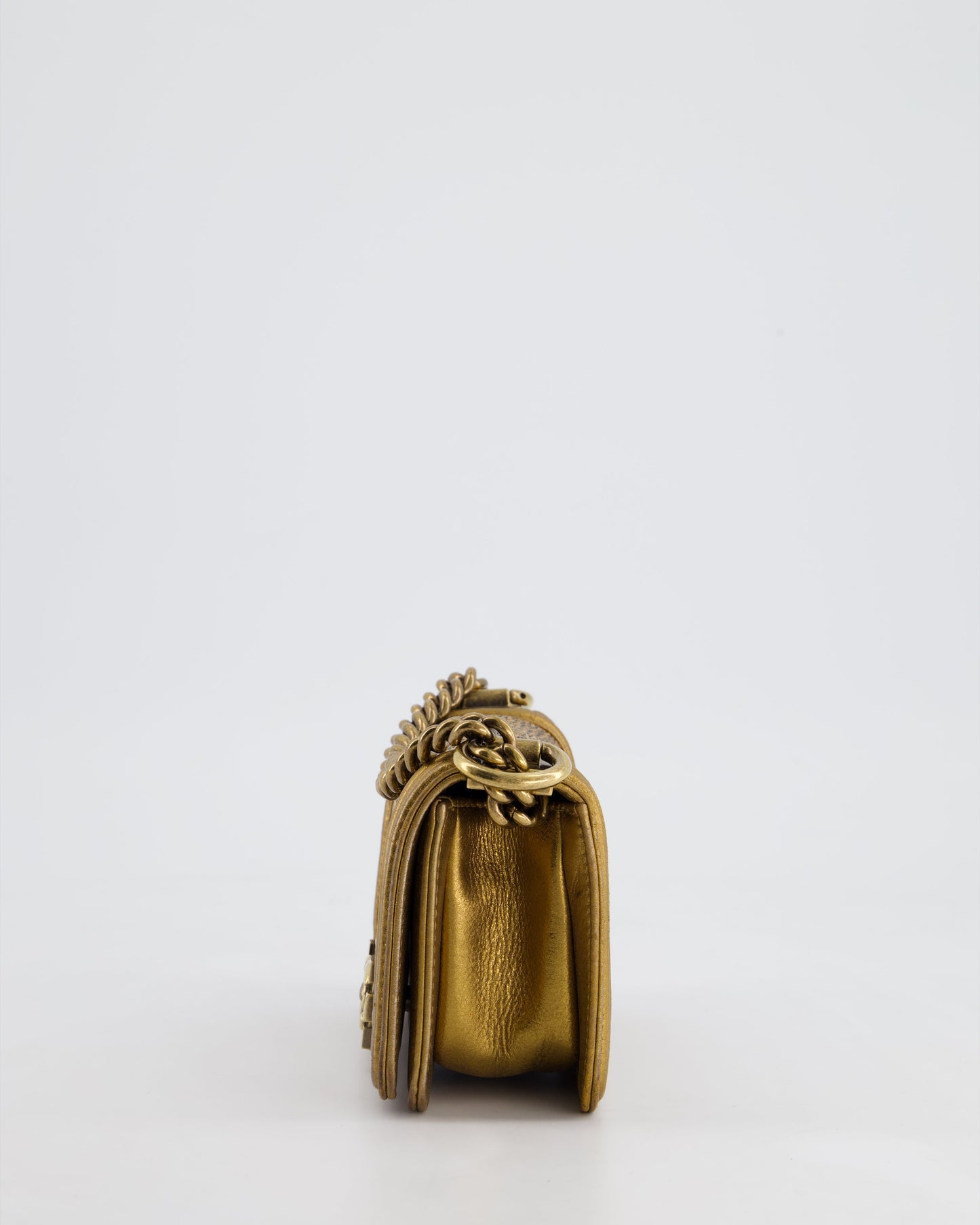 *RARE* Chanel Bronze Micro Boy Bag in Stingray & Calfskin Leather with Antique Bronze Hardware
