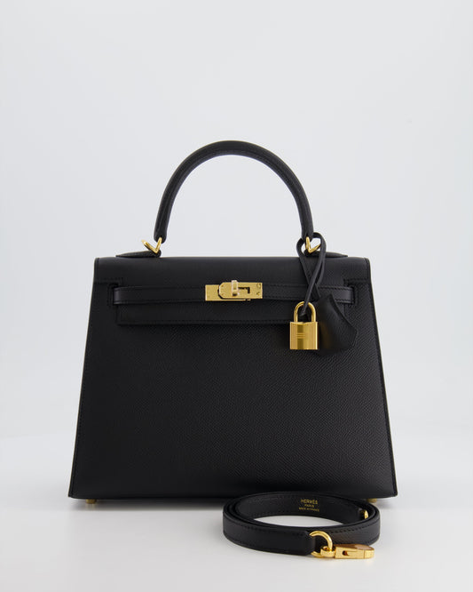 *HOLY GRAIL* Hermès Kelly 25cm spectre shops Bag in Black Epsom Leather with Gold Hardware