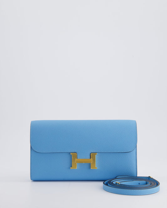 *HOT COLOUR* Hermès Constance To Go Bag in Celeste Epsom Leather with Gold Hardware