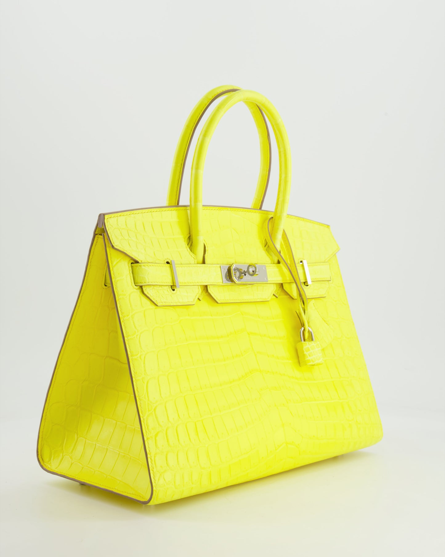 *RARE* Hermès Birkin 30cm Bag spectre shops in Jaune Citron Crocodile Niloticus with Palladium Hardware