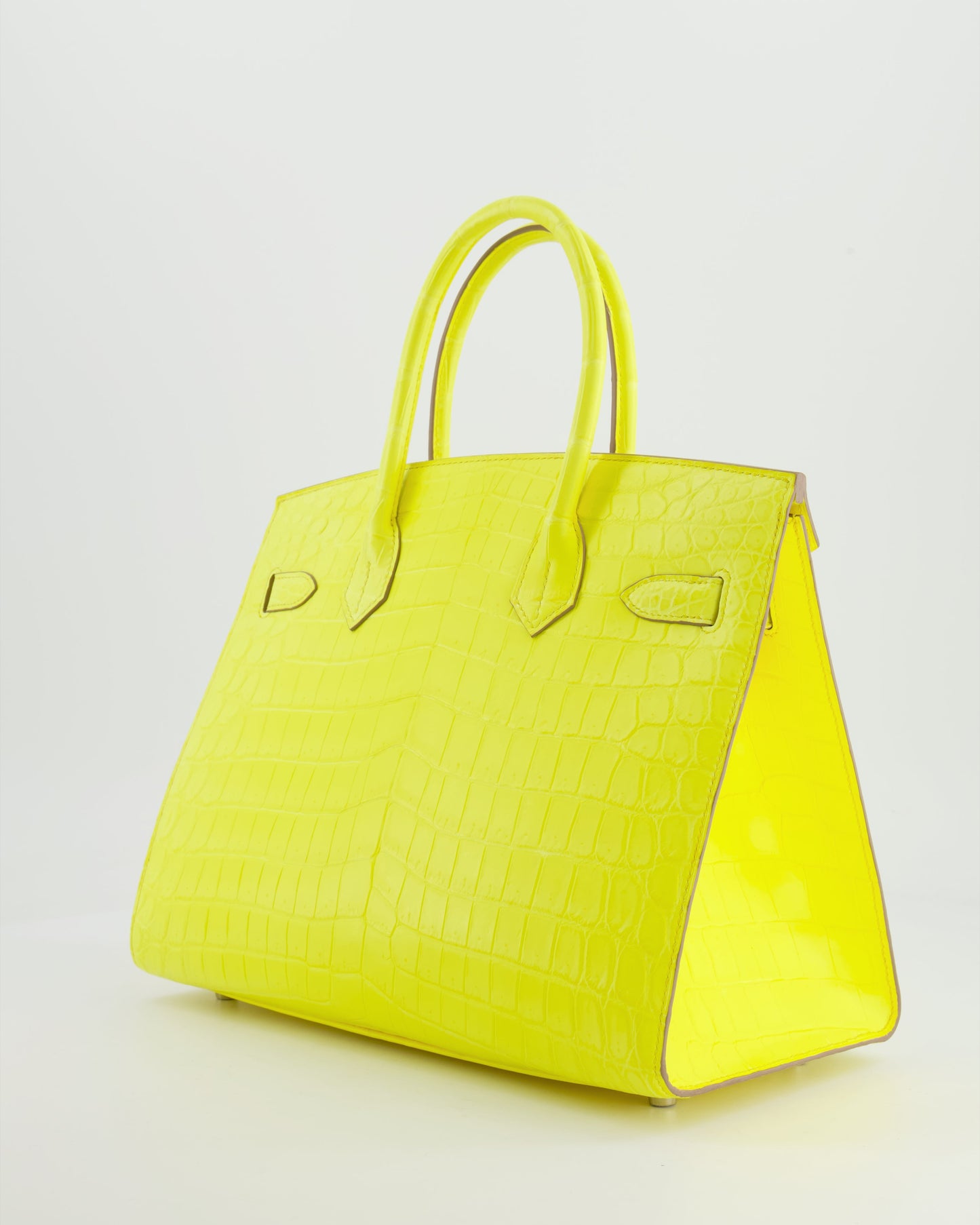 *RARE* Hermès Birkin 30cm Bag spectre shops in Jaune Citron Crocodile Niloticus with Palladium Hardware