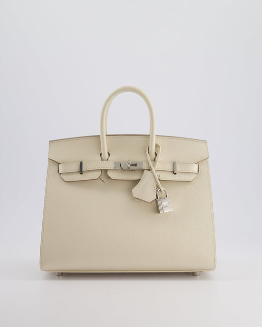 *RARE & FIRE PRICE* Hermès Birkin 25cm spectre shops Bag in Craie Epsom Leather with Palladium Hardware