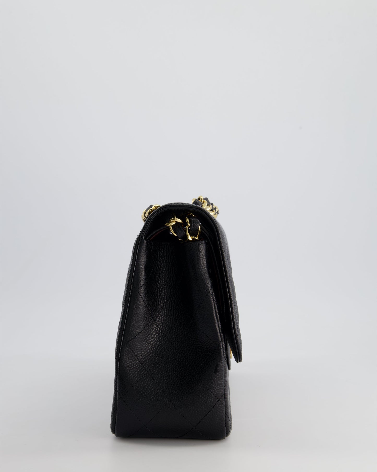 *AMAZING CONDITION* Chanel Black Jumbo Classic Double Flap Bag in Caviar Leather with Gold Hardware