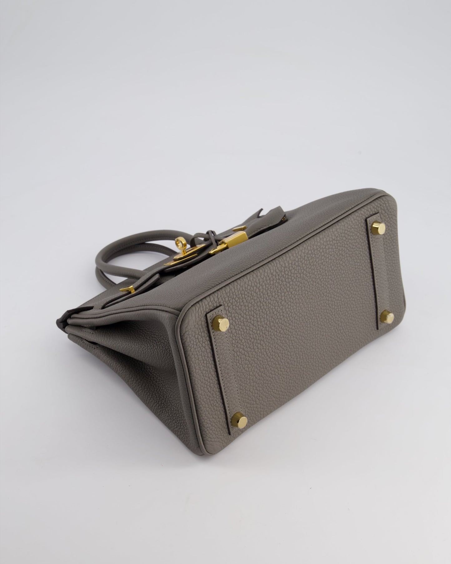 *HOT* Hermès Birkin 25cm Retourne Bag in Gris Meyer Togo Leather with Gold Hardware