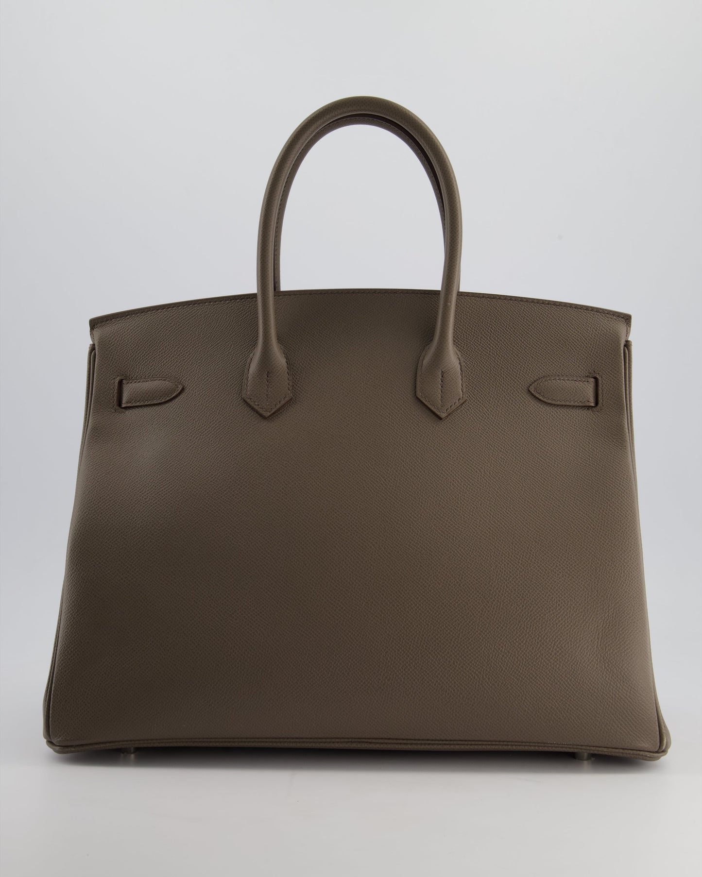 *HOT* Hermès Birkin 35cm Retourne Bag in Etain Epsom Leather with Palladium Hardware