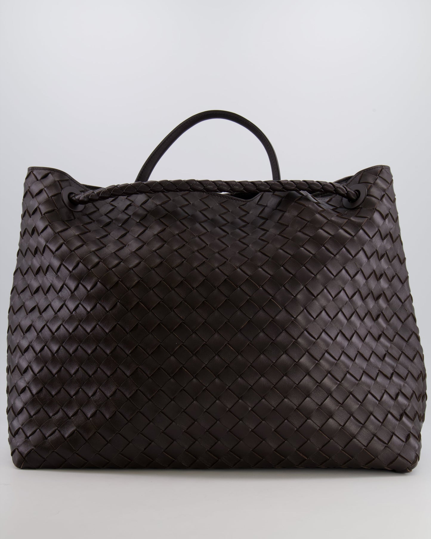 *RARE* Bottega Veneta Fondant Andiamo Large Intrecciato Leather Top Handle Bag with Sliding Cross-Body and Gold Knot Hardware RRP £6,090