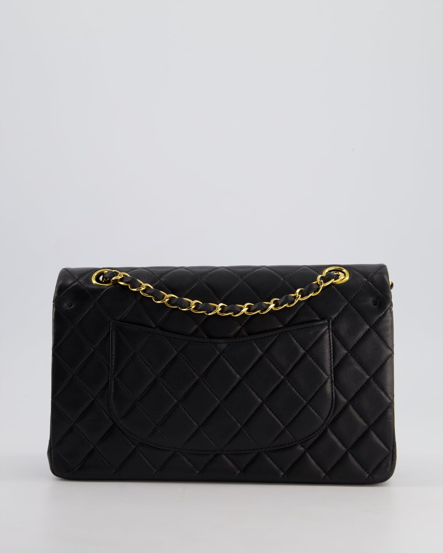 *AMAZING CONDITION* Chanel Black Vintage Classic Medium Double Flap Bag in Lambskin Leather with 24K Gold Hardware