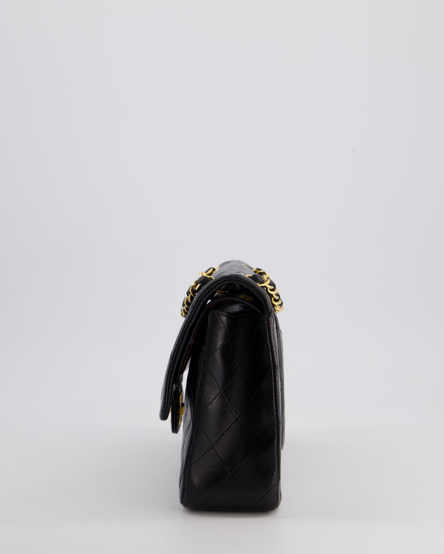 *AMAZING CONDITION* Chanel Black Vintage Classic Medium Double Flap Bag in Lambskin Leather with 24K Gold Hardware