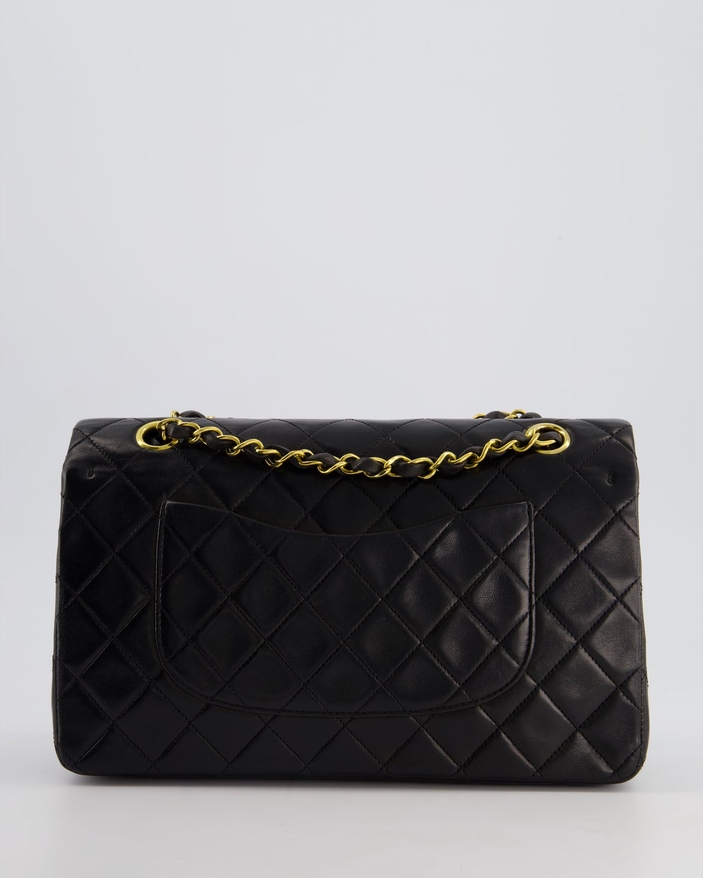 *AMAZING CONDITION* Chanel Black Vintage Classic Medium Double Flap Bag in Lambskin Leather with 24K Gold Hardware