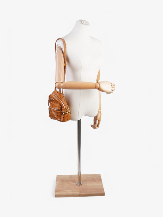 MCM Stark Mini Backpack Tan Leather