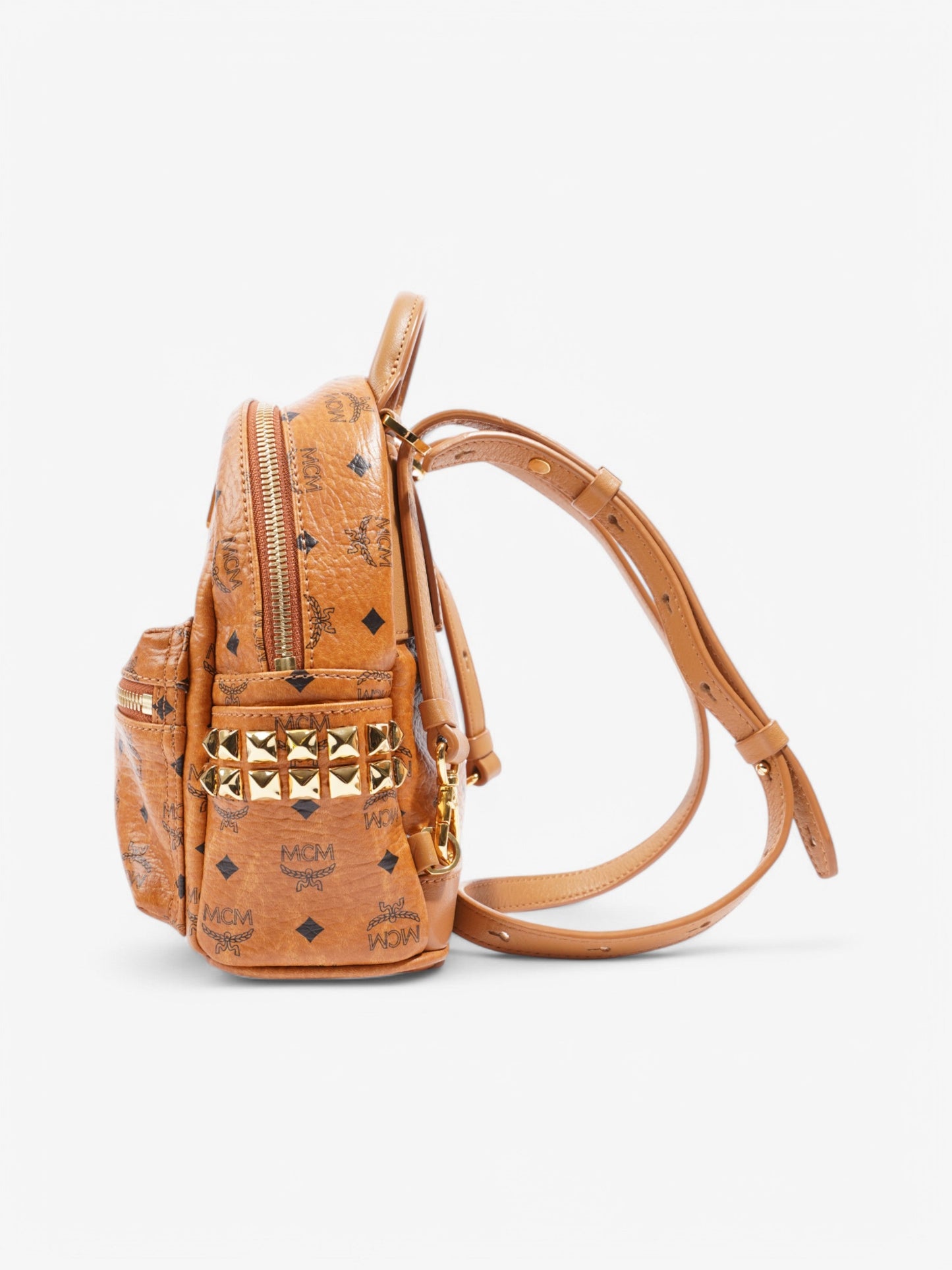 MCM Stark Mini Backpack Tan Leather