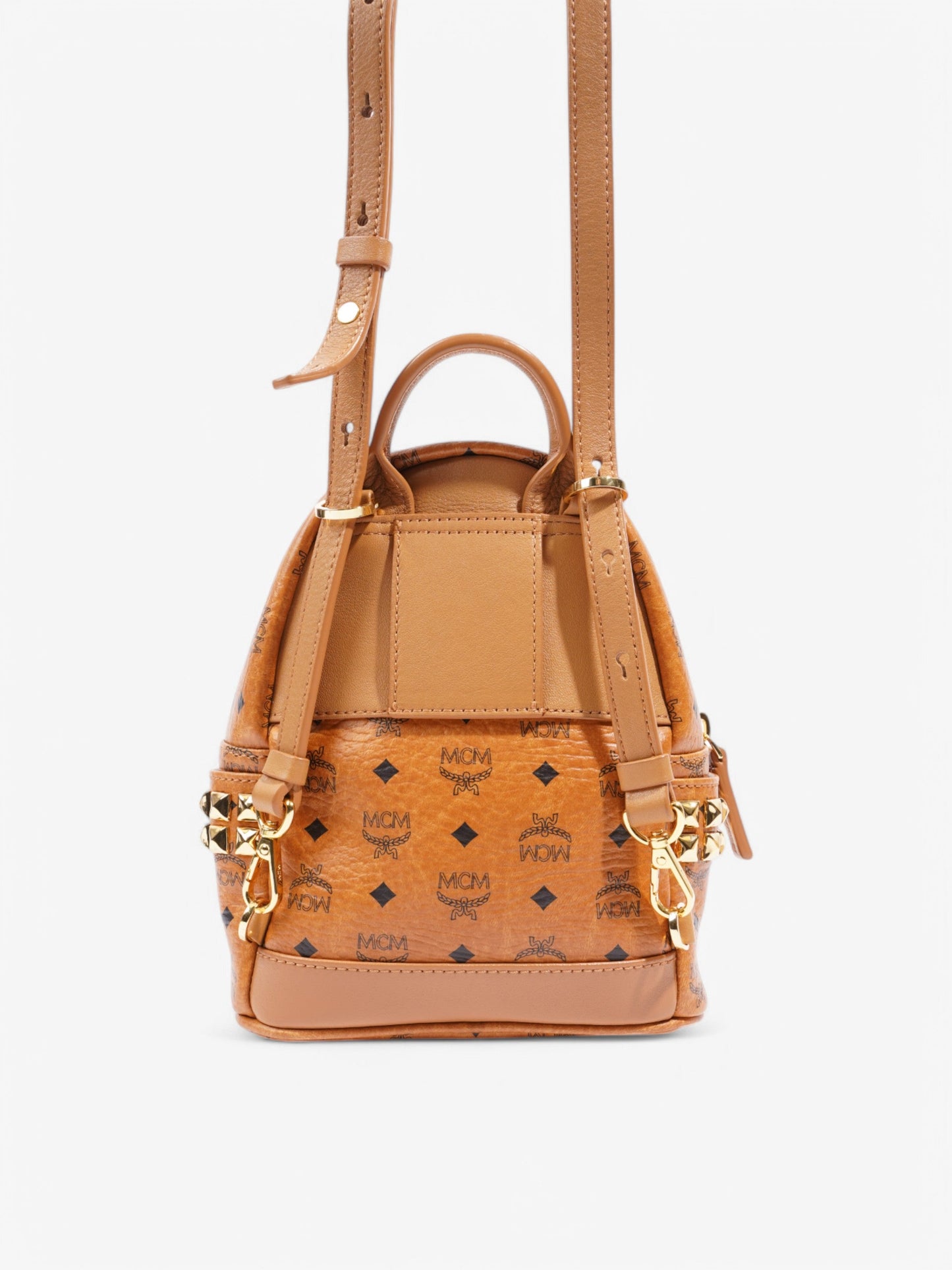 MCM Stark Mini Backpack Tan Leather