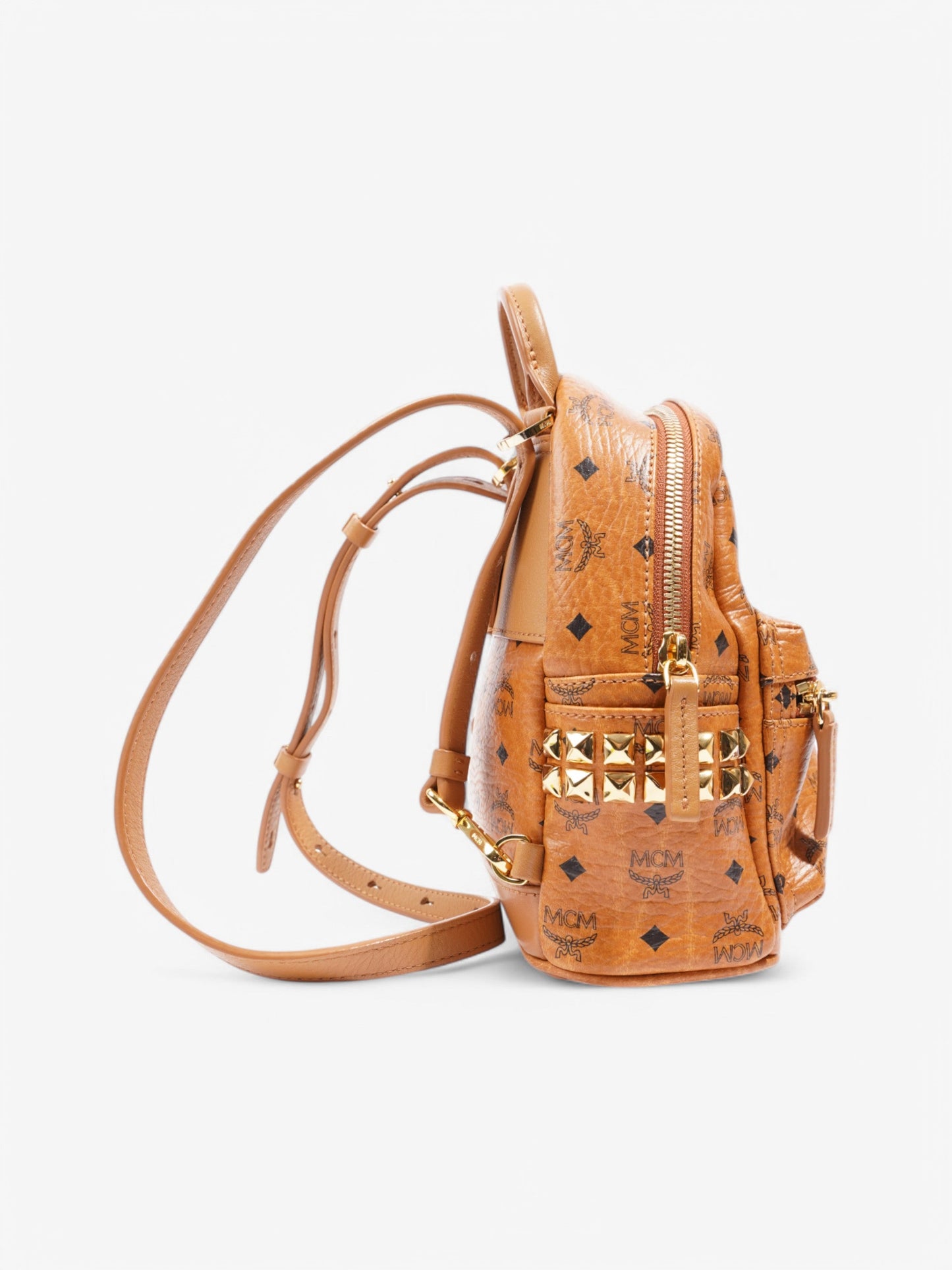 MCM Stark Mini Backpack Tan Leather