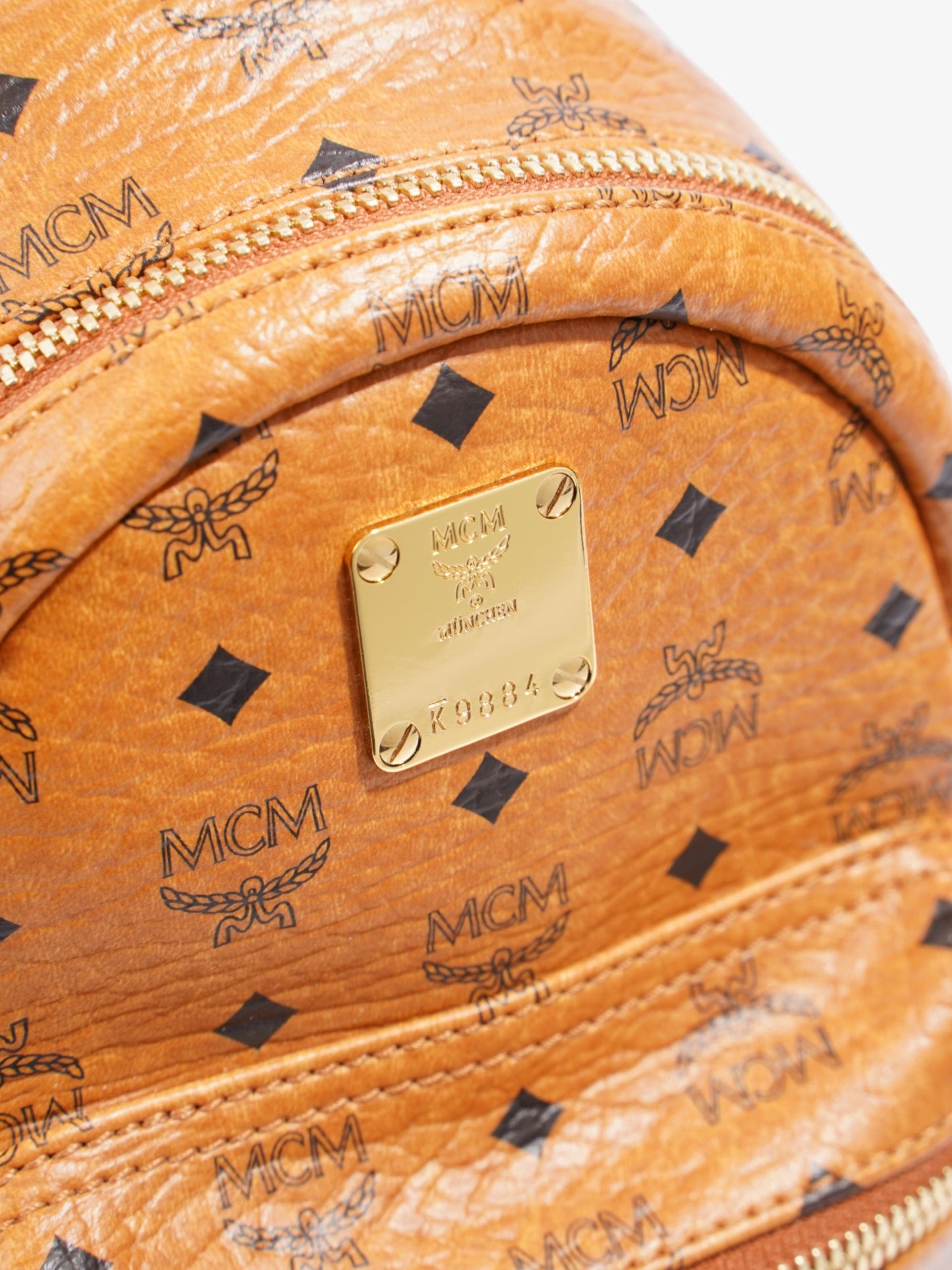 MCM Stark Mini Backpack Tan Leather