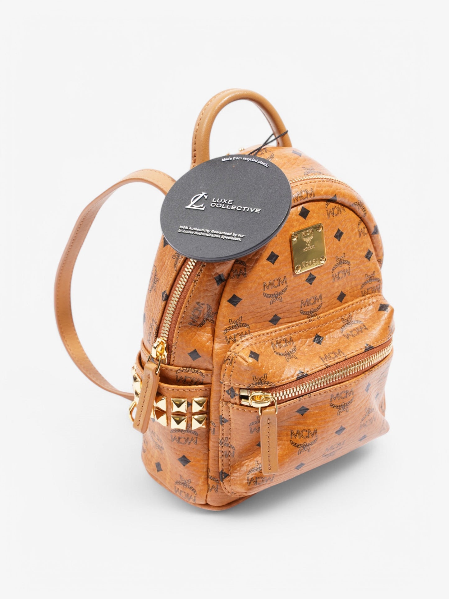 MCM Stark Mini Backpack Tan Leather