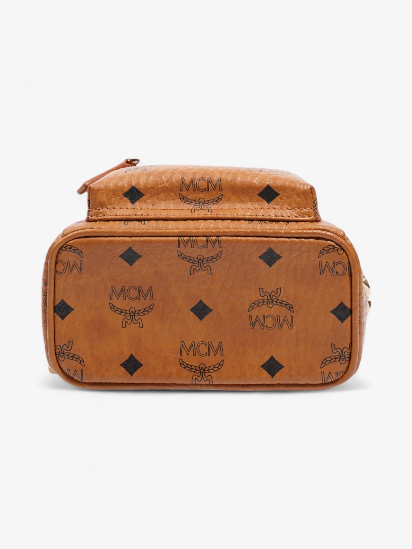 MCM Stark Backpack Light Brown / Black Coated Canvas Mini