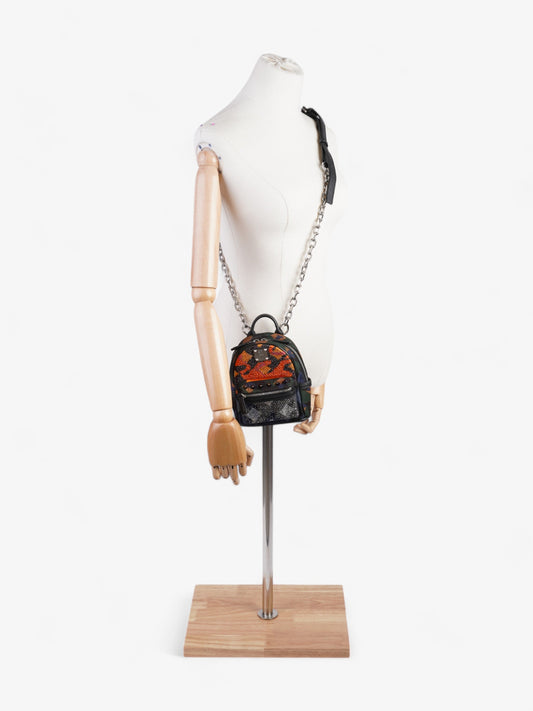 MCM Crystal Backpack Multicoloured / Black Canvas Mini