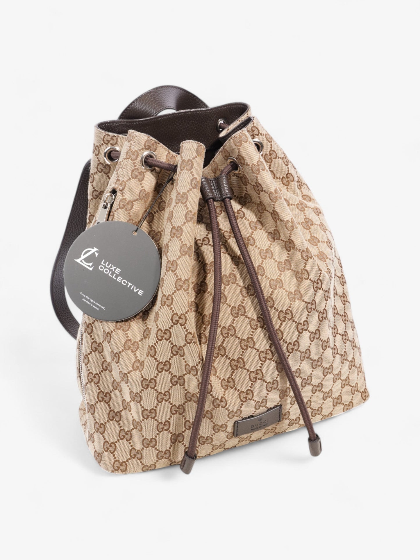 Gucci Drawstring Backpack GG Supreme Canvas