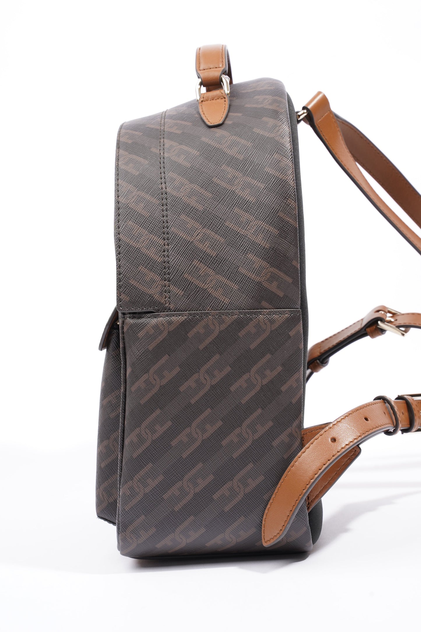 Furla Backpack Black / Brown Coated Canvas