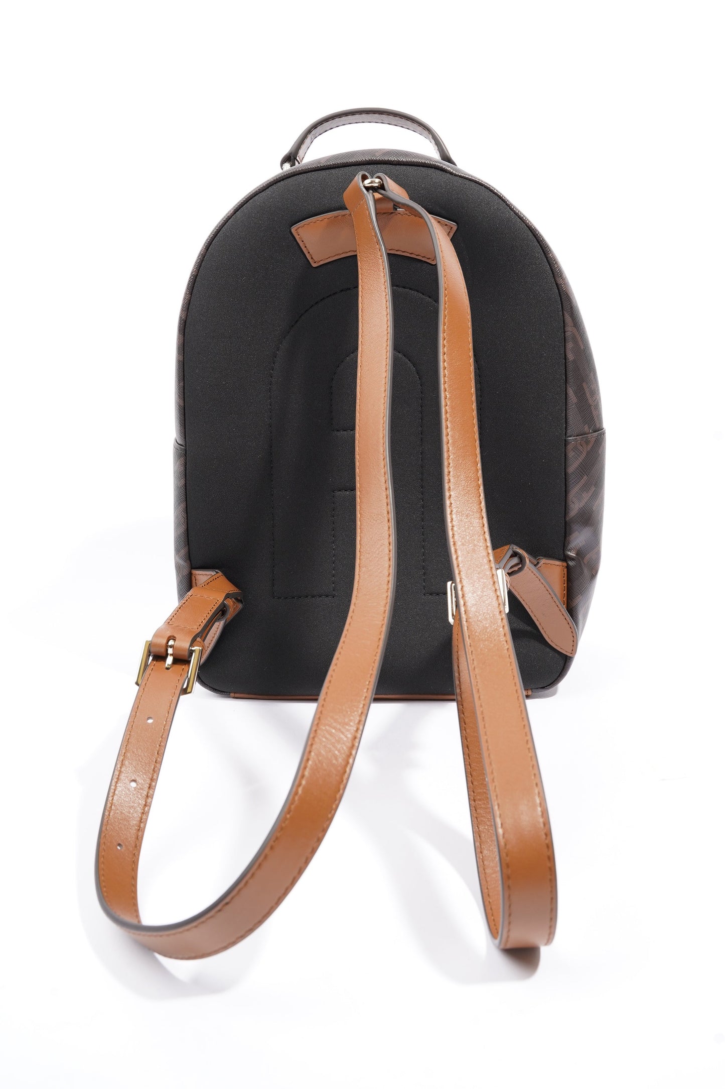 Furla Backpack Black / Brown Coated Canvas