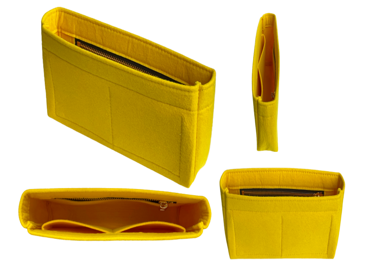 For [19 SHOPPING BAG] Felt Purse Organizer Shaper Liner Protector Lining Tote Bag Insert (Slim with Zipper)