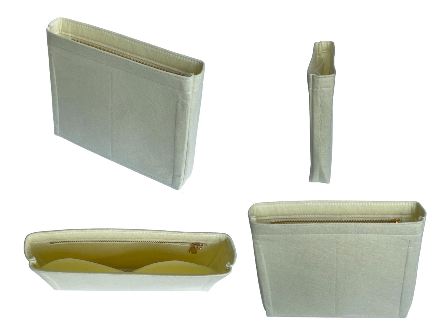 For [19 SHOPPING BAG] Felt Purse Organizer Shaper Liner Protector Lining Tote Bag Insert (Slim with Zipper)