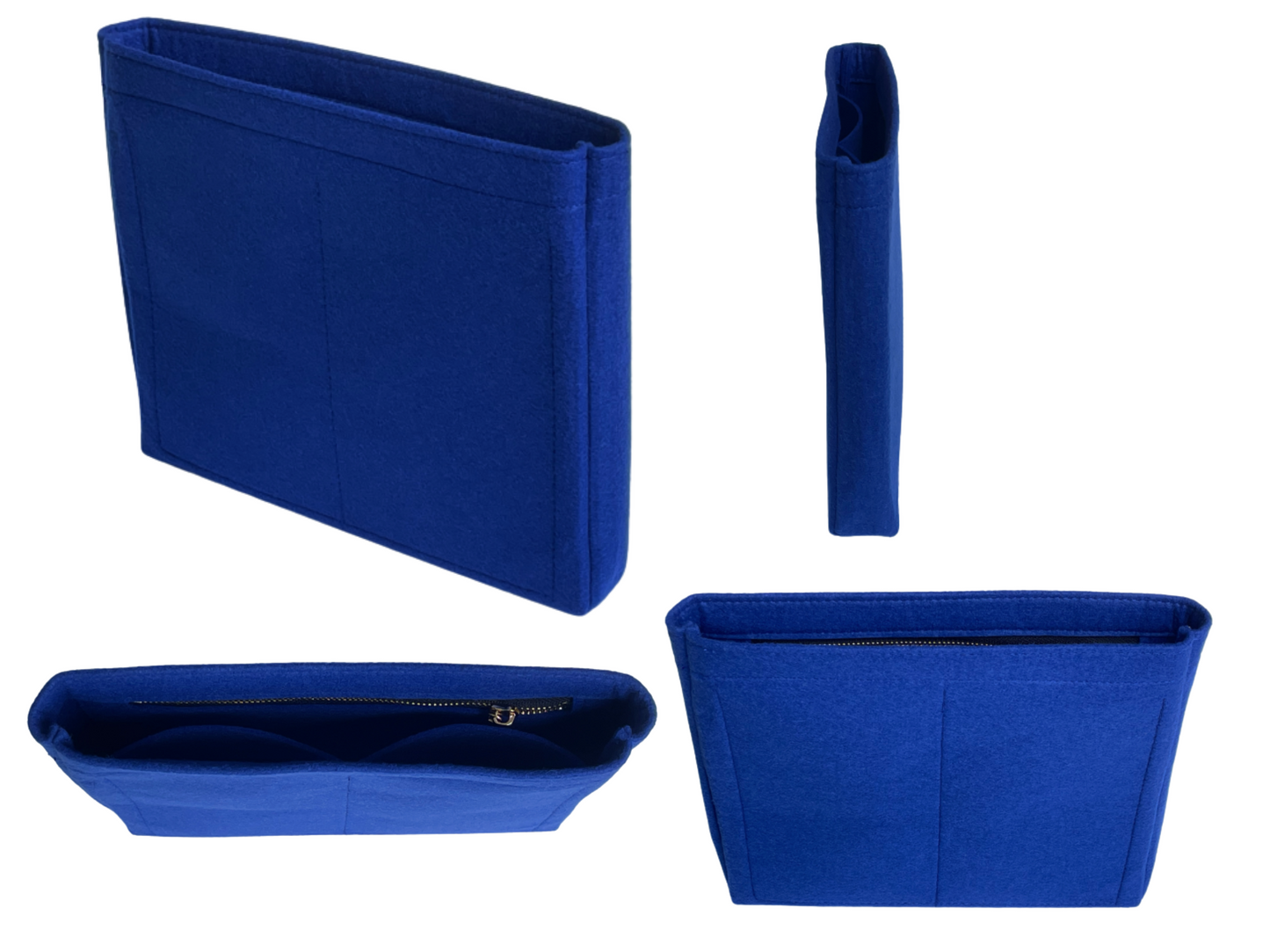 For [19 SHOPPING BAG] Felt Purse Organizer Shaper Liner Protector Lining Tote Bag Insert (Slim with Zipper)