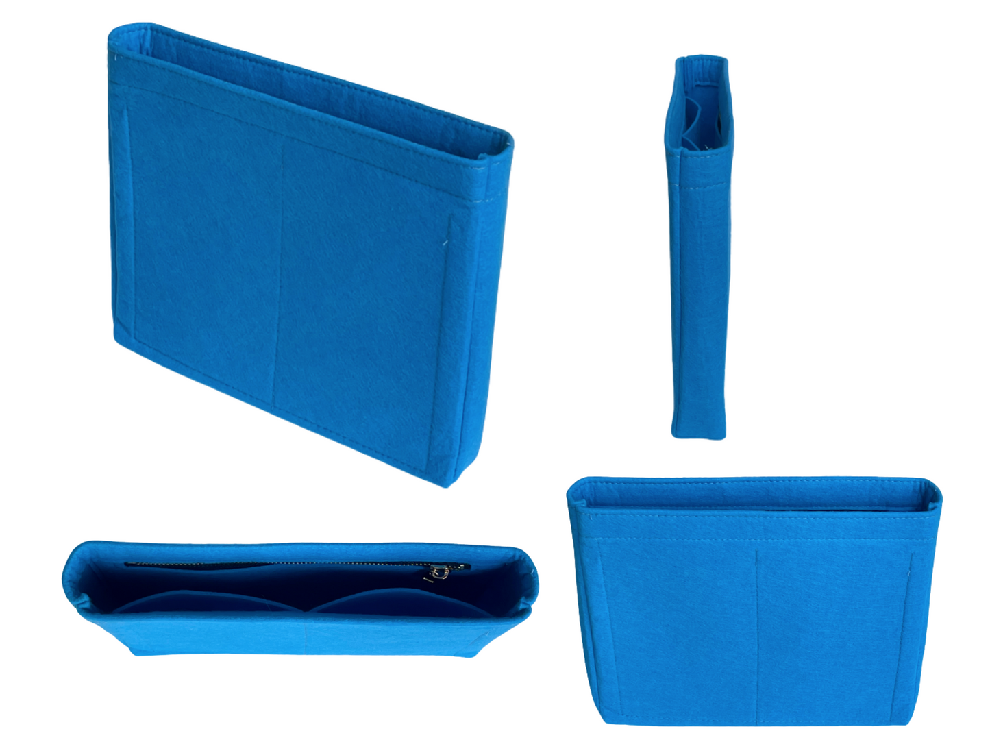 For [19 SHOPPING BAG] Felt Purse Organizer Shaper Liner Protector Lining Tote Bag Insert (Slim with Zipper)