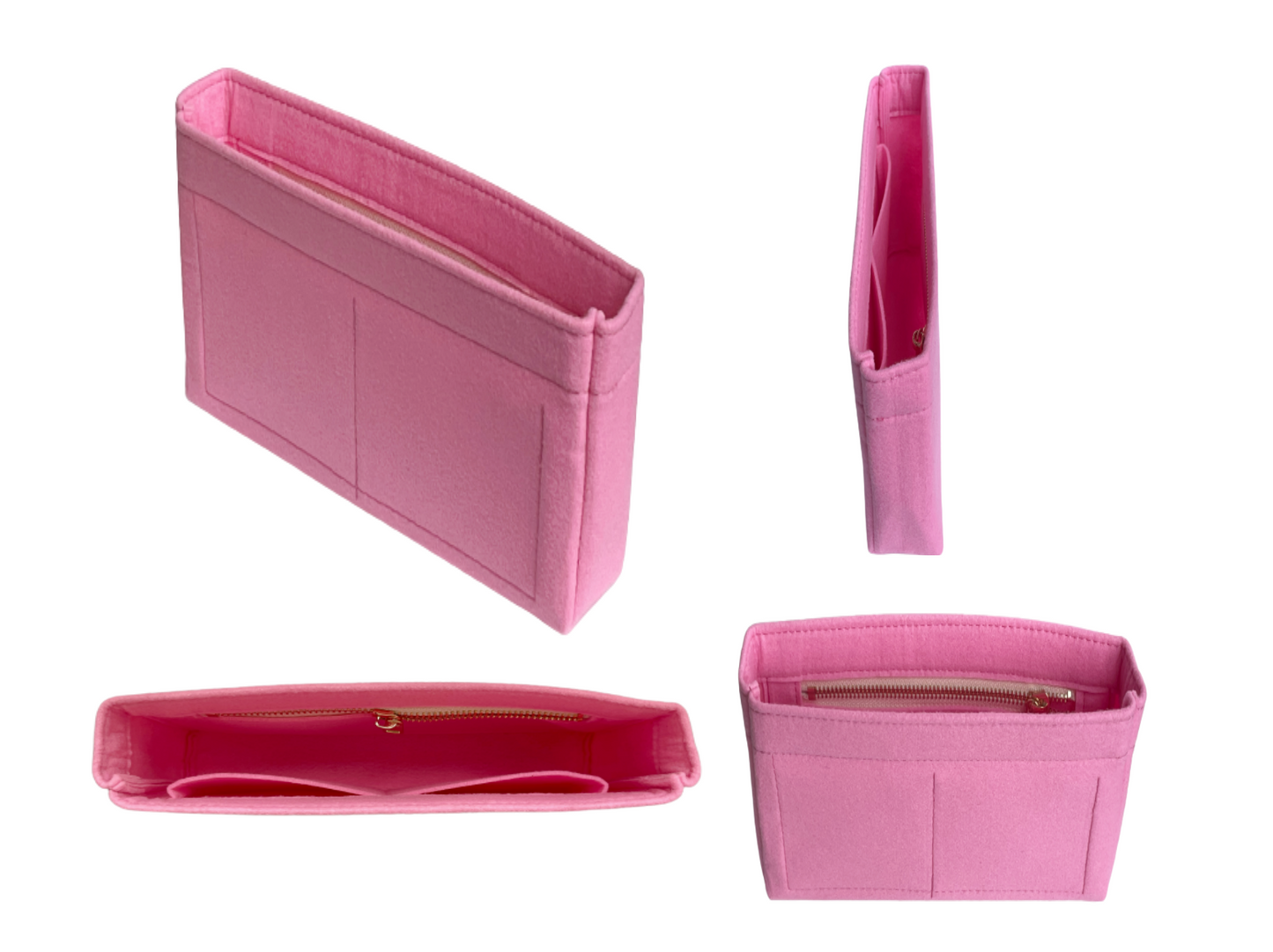 For [19 SHOPPING BAG] Felt Purse Organizer Shaper Liner Protector Lining Tote Bag Insert (Slim with Zipper)