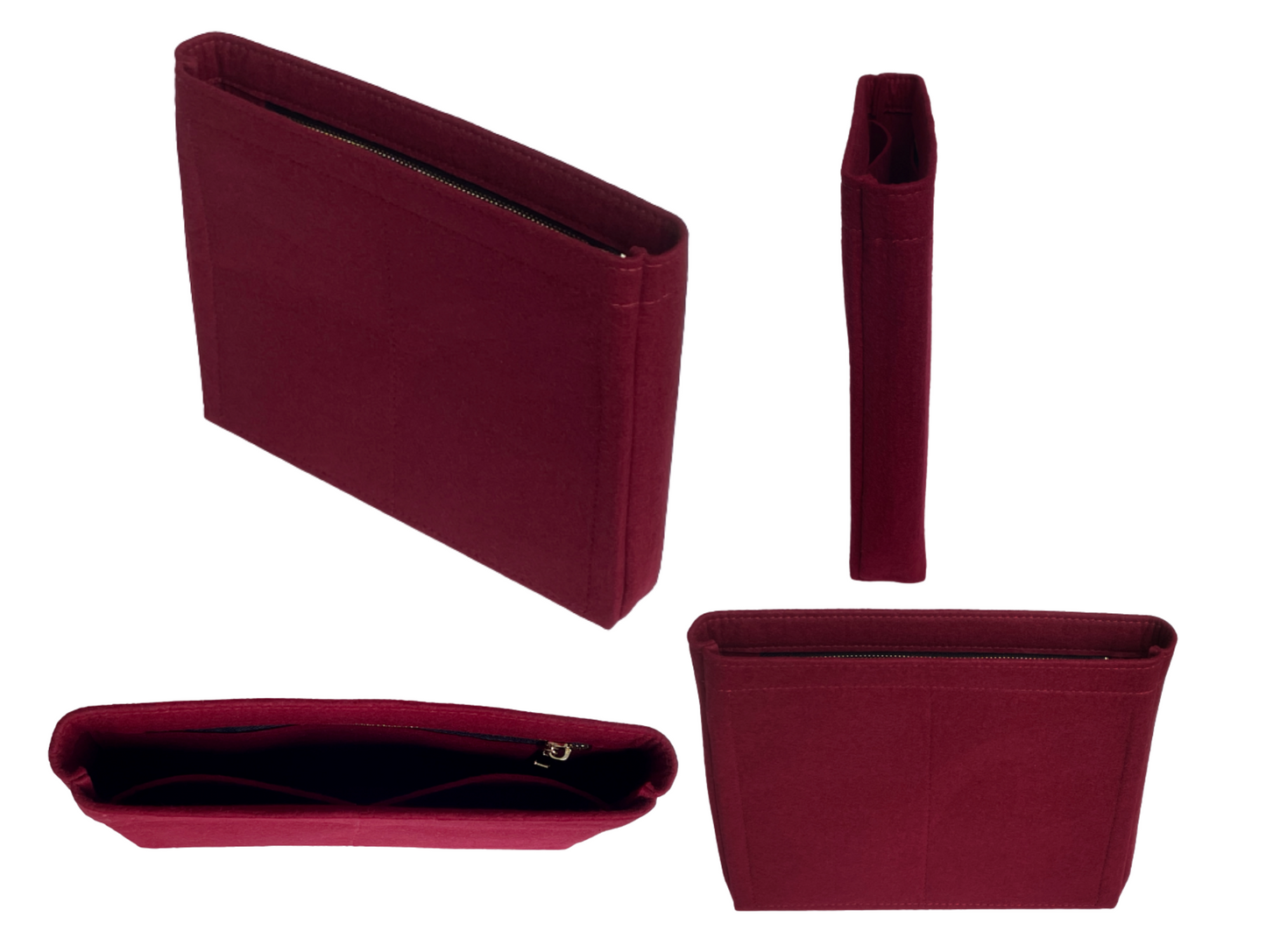 For [19 SHOPPING BAG] Felt Purse Organizer Shaper Liner Protector Lining Tote Bag Insert (Slim with Zipper)