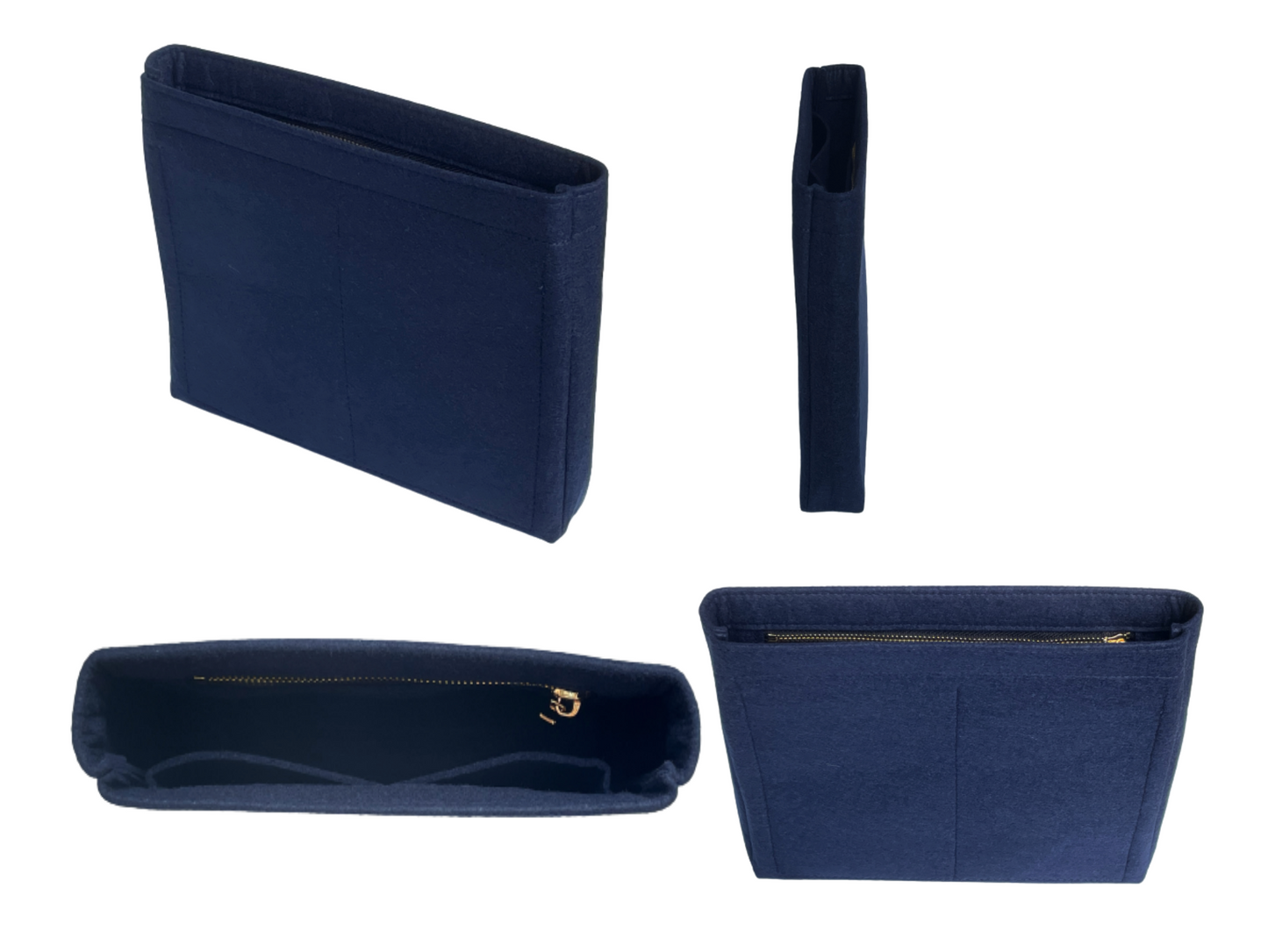 For [19 SHOPPING BAG] Felt Purse Organizer Shaper Liner Protector Lining Tote Bag Insert (Slim with Zipper)