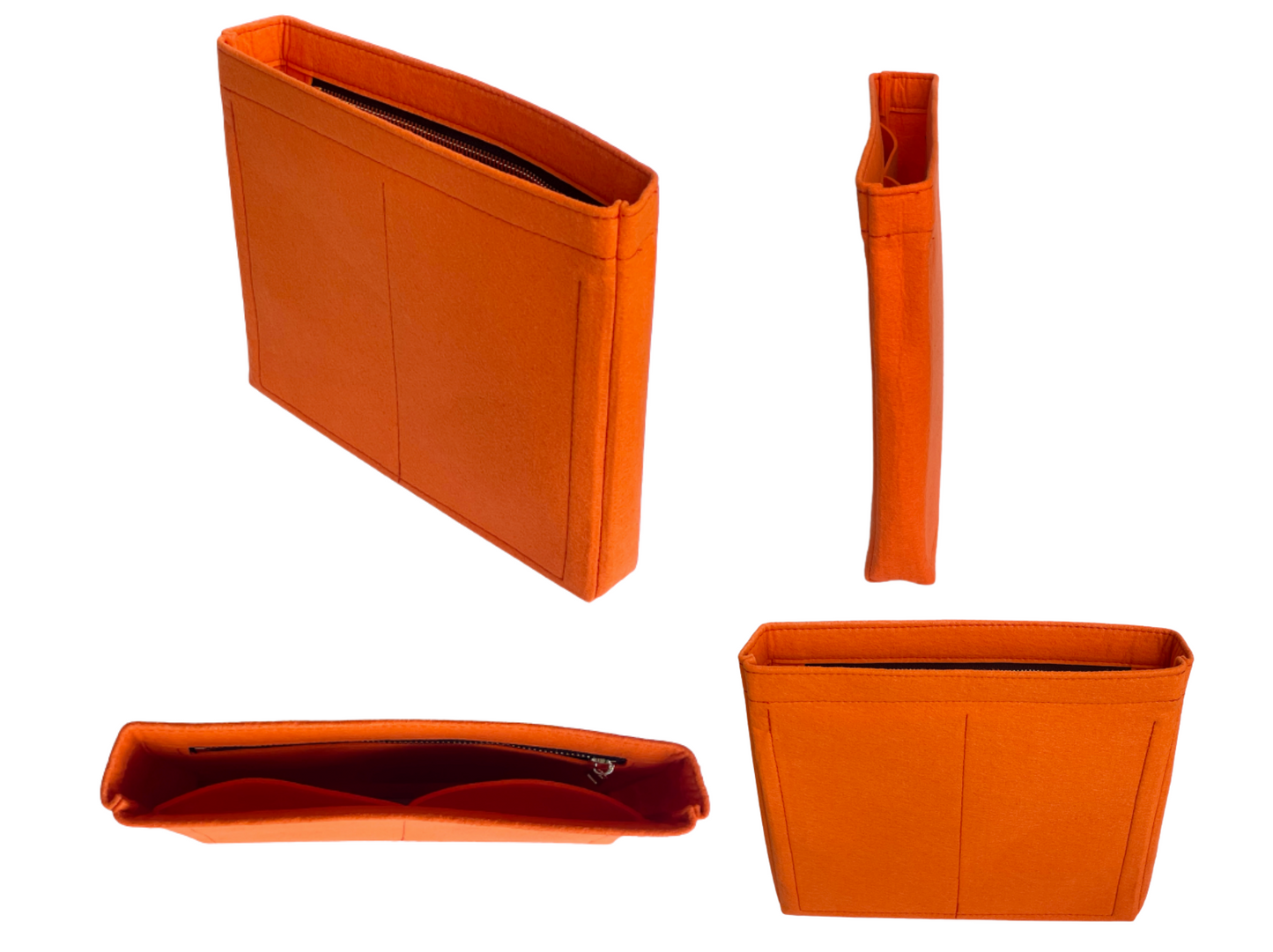 For [19 SHOPPING BAG] Felt Purse Organizer Shaper Liner Protector Lining Tote Bag Insert (Slim with Zipper)