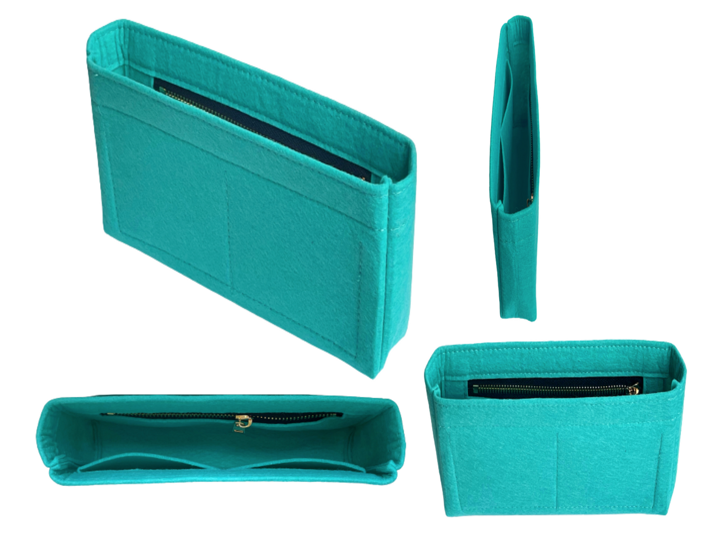 For [19 SHOPPING BAG] Felt Purse Organizer Shaper Liner Protector Lining Tote Bag Insert (Slim with Zipper)