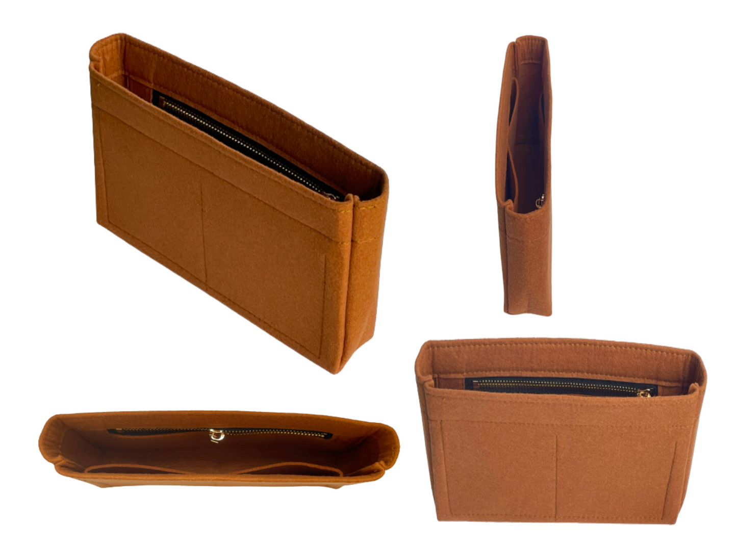 For [19 SHOPPING BAG] Felt Purse Organizer Shaper Liner Protector Lining Tote Bag Insert (Slim with Zipper)