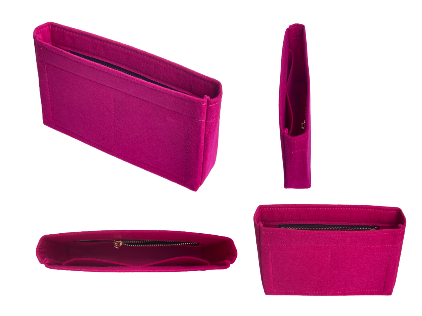 For [19 SHOPPING BAG] Felt Purse Organizer Shaper Liner Protector Lining Tote Bag Insert (Slim with Zipper)