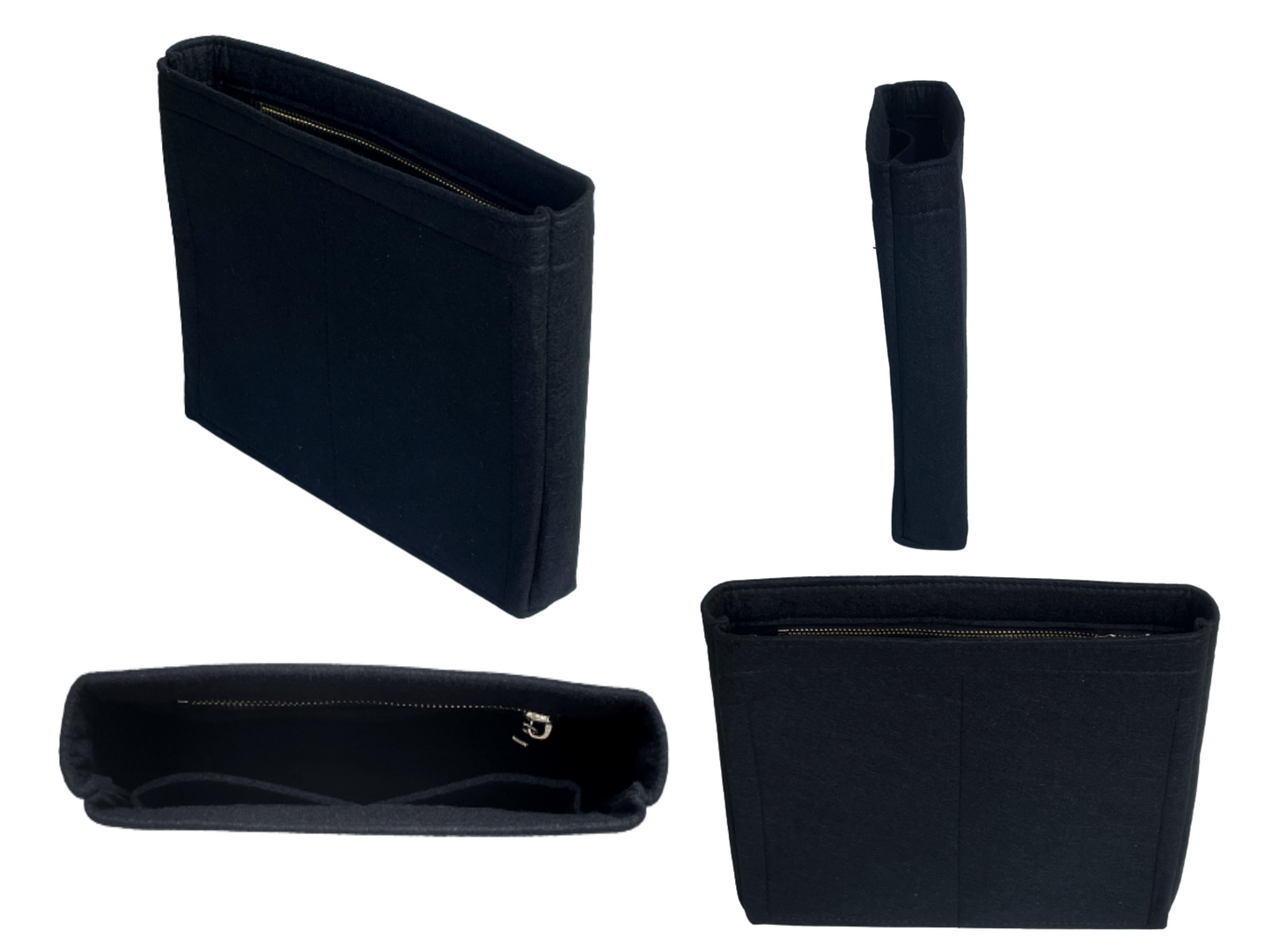 For [19 SHOPPING BAG] Felt Purse Organizer Shaper Liner Protector Lining Tote Bag Insert (Slim with Zipper)