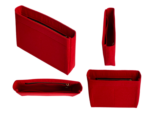 For [19 SHOPPING BAG] Felt Purse Organizer Shaper Liner Protector Lining Tote Bag Insert (Slim with Zipper)