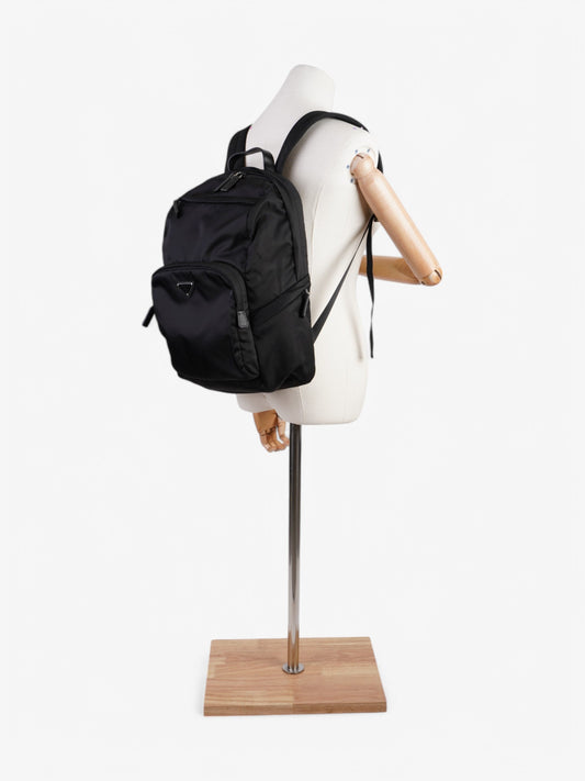 Prada Triangle Logo Backpack Black Re Nylon